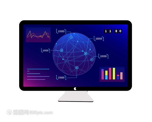 球形線性數(shù)據(jù)化顯示 科技感與計算機數(shù)據(jù)服務(wù)的完美融合